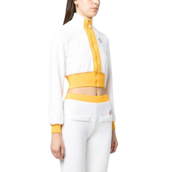 Casablanca Monogram Terry Zip Through Track Top White Jacket - Image 3