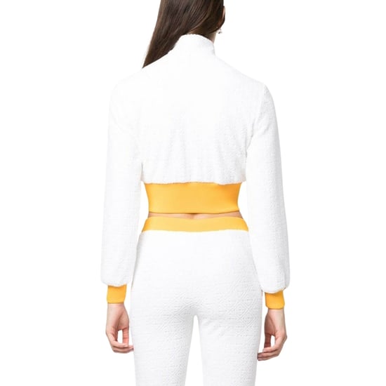 Casablanca Monogram Terry Zip Through Track Top White Jacket - Image 4