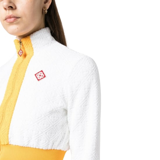 Casablanca Monogram Terry Zip Through Track Top White Jacket - Image 5