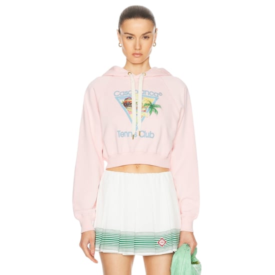 Casablanca Bedruckter Cropped Hoodie Afro Cubism Tennis Club Hellrosa Hoodies - Image 2