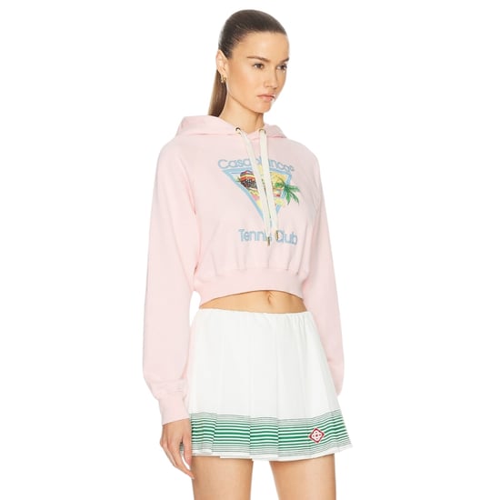 Casablanca Bedruckter Cropped Hoodie Afro Cubism Tennis Club Hellrosa Hoodies - Image 3