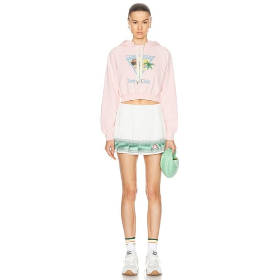 Casablanca Bedruckter Cropped Hoodie Afro Cubism Tennis Club Hellrosa Hoodies - Image 5
