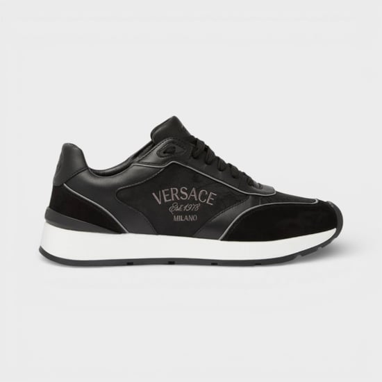 Versace Herren Leder-Mix Sneaker Schwarz - Image 1