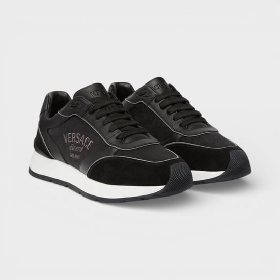 Versace Herren Leder-Mix Sneaker Schwarz - Image 2