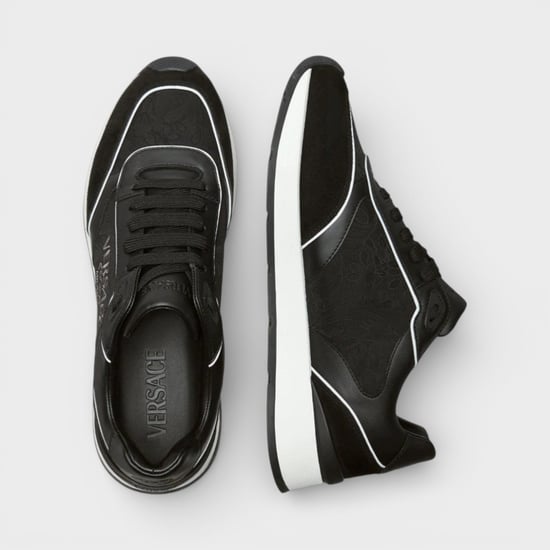Versace Herren Leder-Mix Sneaker Schwarz - Image 3