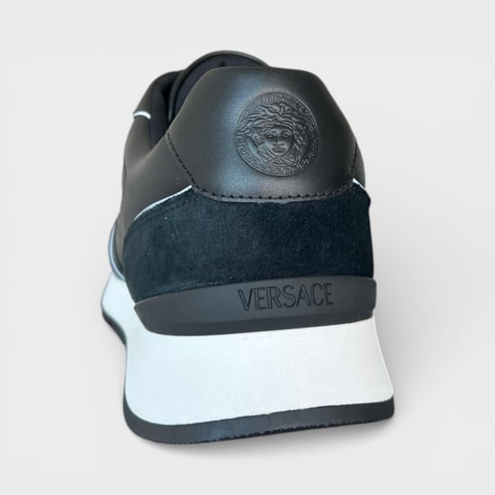 Versace Herren Leder-Mix Sneaker Schwarz - Image 6