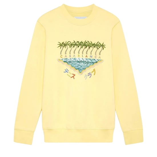 Casablanca Besticktes Sweatshirt, Enoshima Beach Gelbes Sweatshirt - Image 1