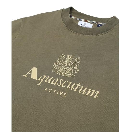 Aquascutum Active Big Logo Crewneck Army Green - Image 3