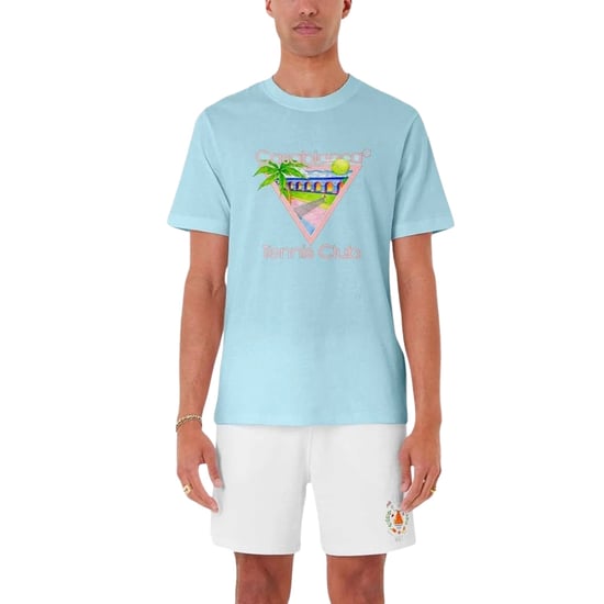 Casablanca Tennis Club Icon Hellblaues T-shirt - Image 3