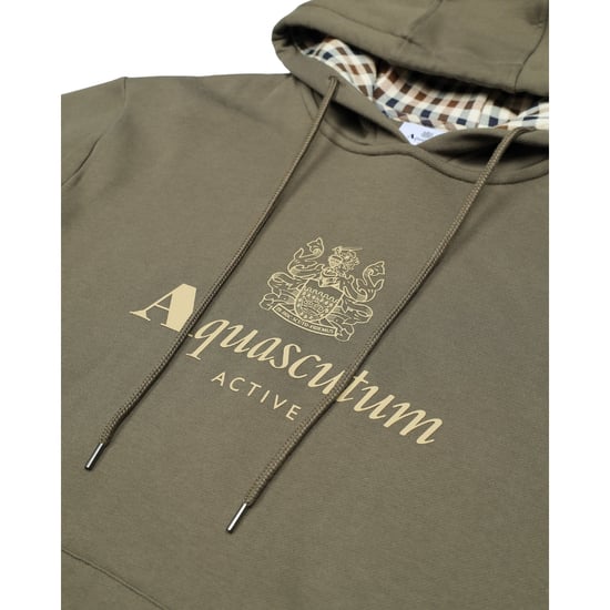 Aquascutum Active - Kapuzenpullover Mit Großem Logo In Armeegrün - Image 3