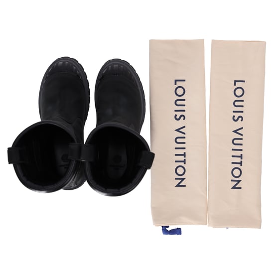 Louis Vuitton x Timberland Knöchelhohe Stiefel aus schwarzem Leder - Image 6