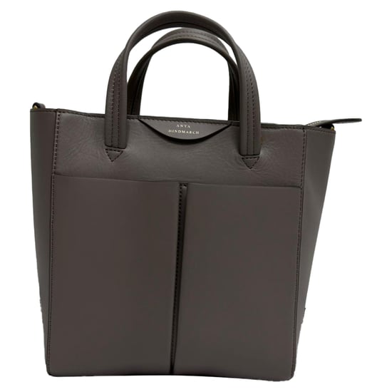 Anya Hindmarch Mini Nevis Tote Bag aus grauem Kalbsleder - Image 1