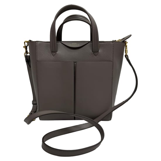 Anya Hindmarch Mini Nevis Tote Bag aus grauem Kalbsleder - Image 5