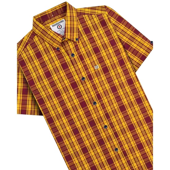 Lambretta - Hemd für Herren/Damen Unisex (Burgunderrot/Gold) - Image 3