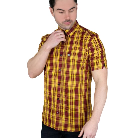 Lambretta - Hemd für Herren/Damen Unisex (Burgunderrot/Gold) - Image 4