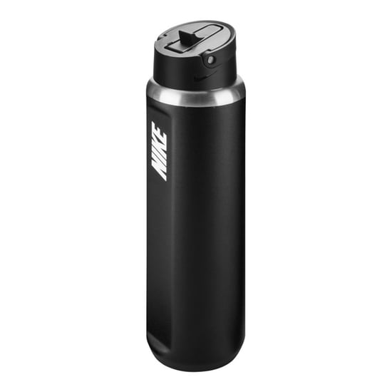 Nike - "Recharge Run" Wasserflasche, Trinkhalm, Edelstahl, 680ml (Schwarz) - Image 3