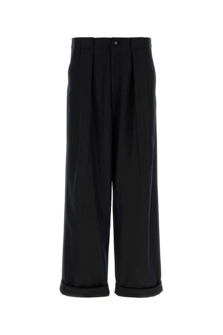 Schwarze Wolle Weite Hose - Image 1