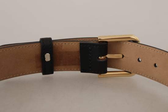Leder Gürtel Schwarz Gold Schnalle - Image 6