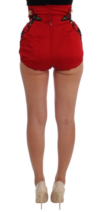 Hochtaillierte, floral bestickte Shorts - Image 2