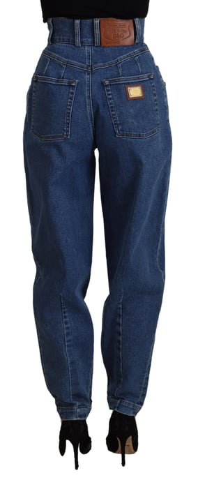 Hochtaillierte Faltenjeans Denim - Image 3
