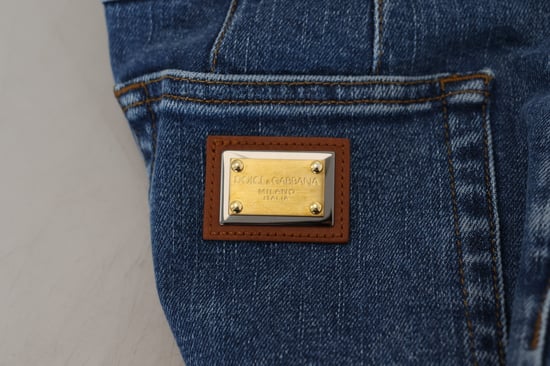 Hochtaillierte Faltenjeans Denim - Image 4