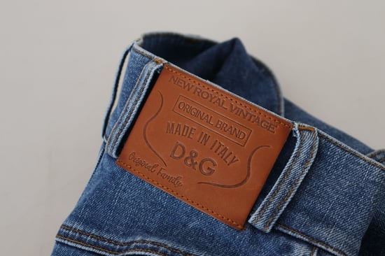 Hochtaillierte Faltenjeans Denim - Image 5