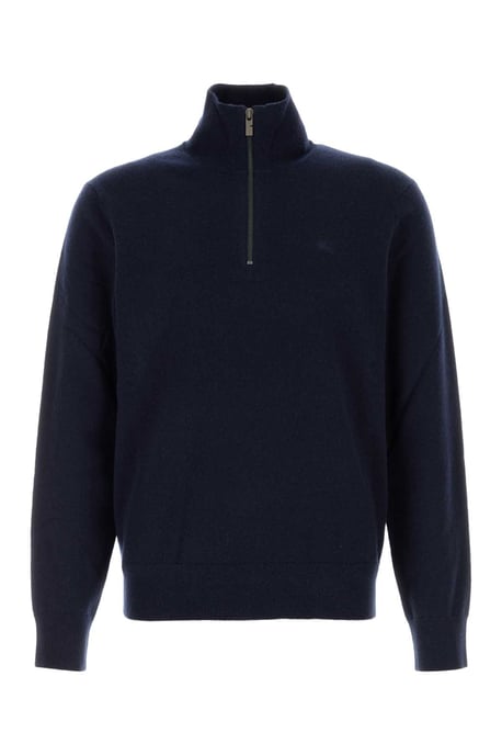 Dunkelblauer Stretch-Kaschmirmix-Pullover - Image 1