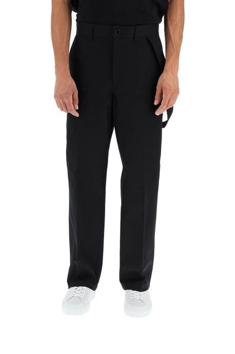 Schwarze Baumwollweitleg-Hose - Image 1