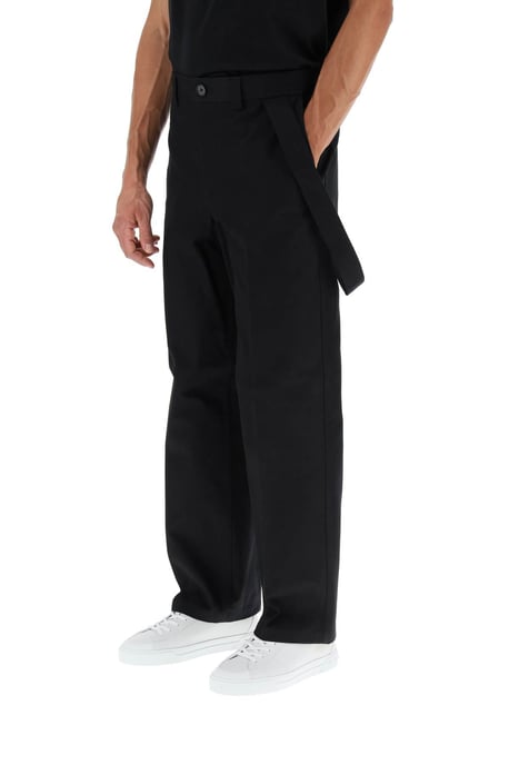 Schwarze Baumwollweitleg-Hose - Image 4