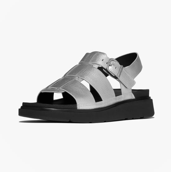 Fitflop Gen-ff Tumbled Damen Sandalen mit Knöchelriemen Silber - Image 4