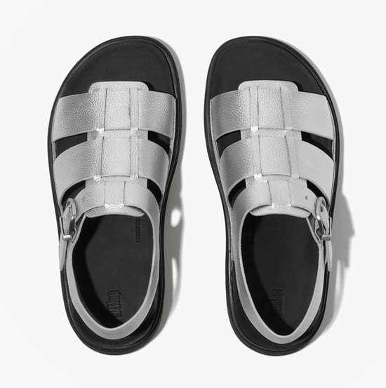 Fitflop Gen-ff Tumbled Damen Sandalen mit Knöchelriemen Silber - Image 6