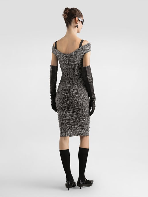 Drapiertes Druckkleid aus Seidenmischung - Image 4