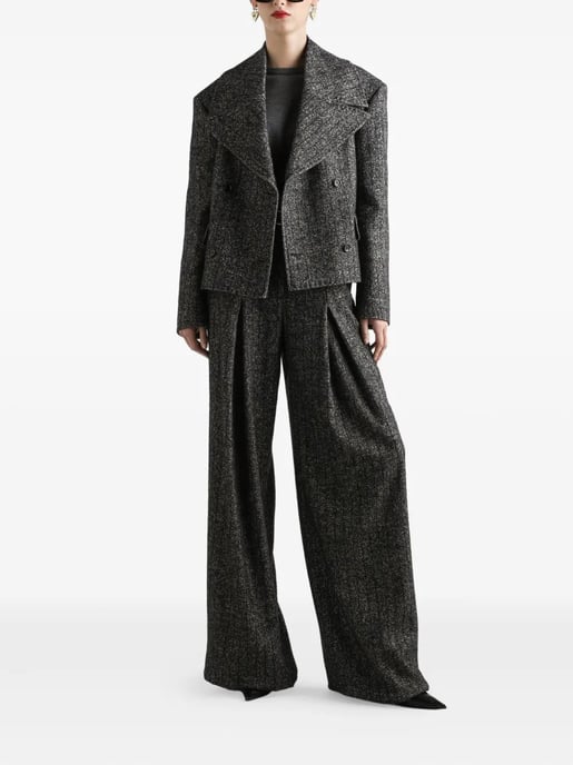 Dolce & Gabbana Short oversized gestreifte Jacke - Dunkelgrau - Image 1