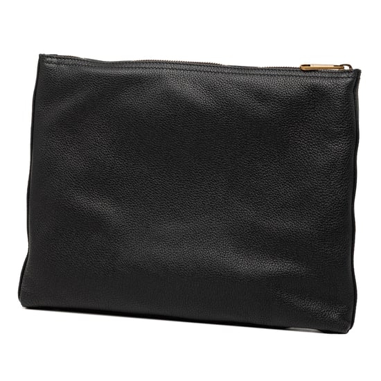 Gebrauchte mittelgroße Leder-Logo-Portfolio-Clutch - Image 2