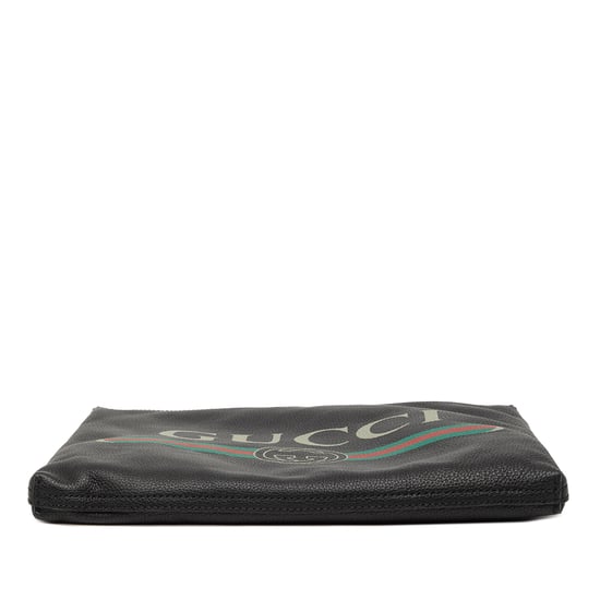 Gebrauchte mittelgroße Leder-Logo-Portfolio-Clutch - Image 3