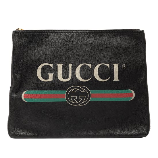 Gebrauchte mittelgroße Leder-Logo-Portfolio-Clutch - Image 1