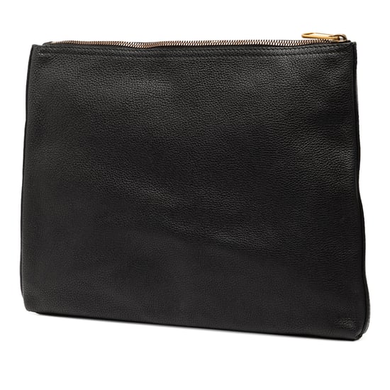 Gebrauchte mittelgroße Leder-Logo-Portfolio-Clutch - Image 2
