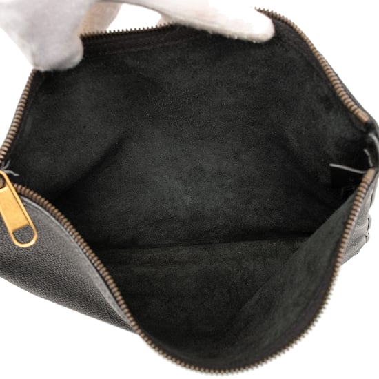 Gebrauchte mittelgroße Leder-Logo-Portfolio-Clutch - Image 4