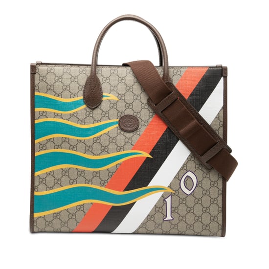 Gebrauchte Mittelgröße GG Supreme 100 Centum Jubiläums Kalbsleder Retro Interlocking G Tote - Image 1