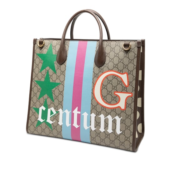 Gebrauchte Mittelgröße GG Supreme 100 Centum Jubiläums Kalbsleder Retro Interlocking G Tote - Image 2