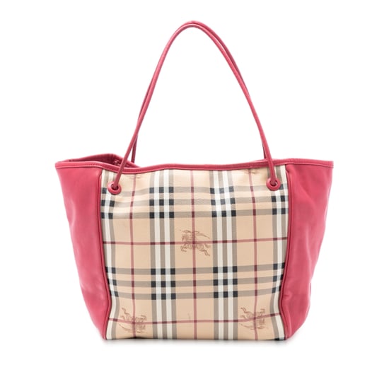 Gebrauchter Canterbury Tote aus beschichtetem Canvas mit kleinem Lederbesatz im Haymarket-Check - Image 2