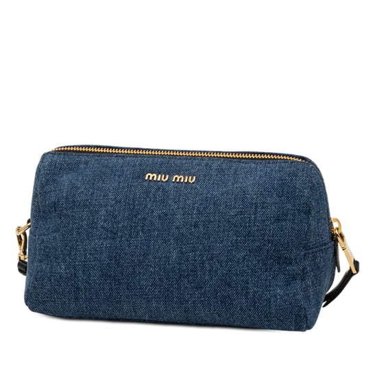 Gebrauchte Denim-Umhängetasche mit gesticktem Logo - Image 3