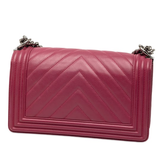 Gebrauchte alte mittelgroße Chevron-Lammleder Boy Flap - Image 2