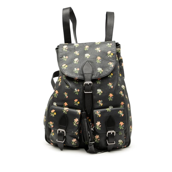 Gebrauchte Leder-Prairie-Rucksack mit floralem Druck für Festivals - Image 1