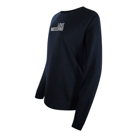 Love Moschino Langarmshirt In Marineblau Mit Kleinem Weißen Logo - Image 2