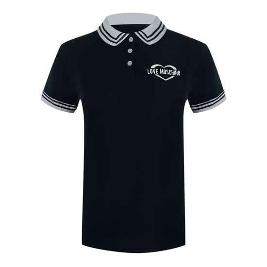 Love Moschino Marineblaues Poloshirt Mit Kleinem Herzlogo - Image 3