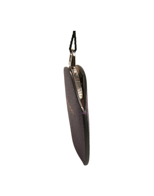 Runde Münztasche aus lila Leder - Image 3