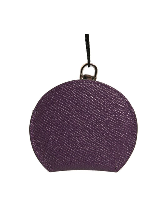 Runde Münztasche aus lila Leder - Image 4
