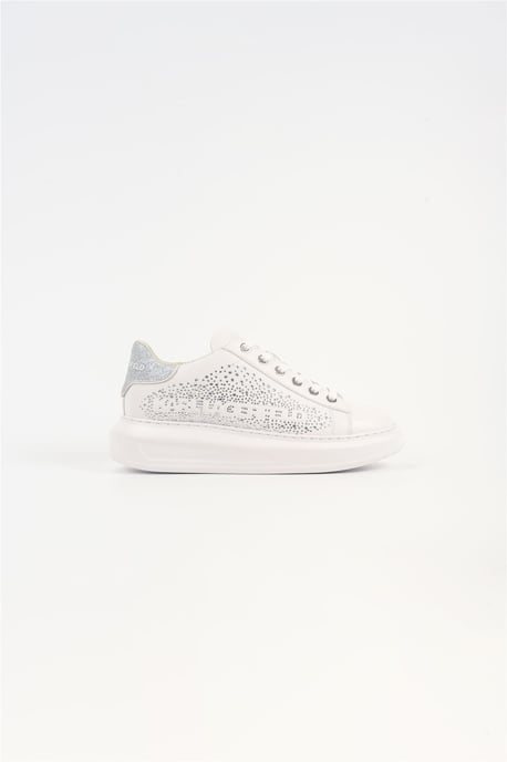 Karl Lagerfeld Kapri Konstellation Leder Damenschuhe Weiß/Silber - Image 2