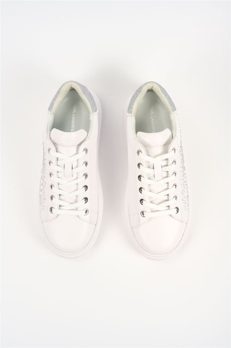 Karl Lagerfeld Kapri Konstellation Leder Damenschuhe Weiß/Silber - Image 4